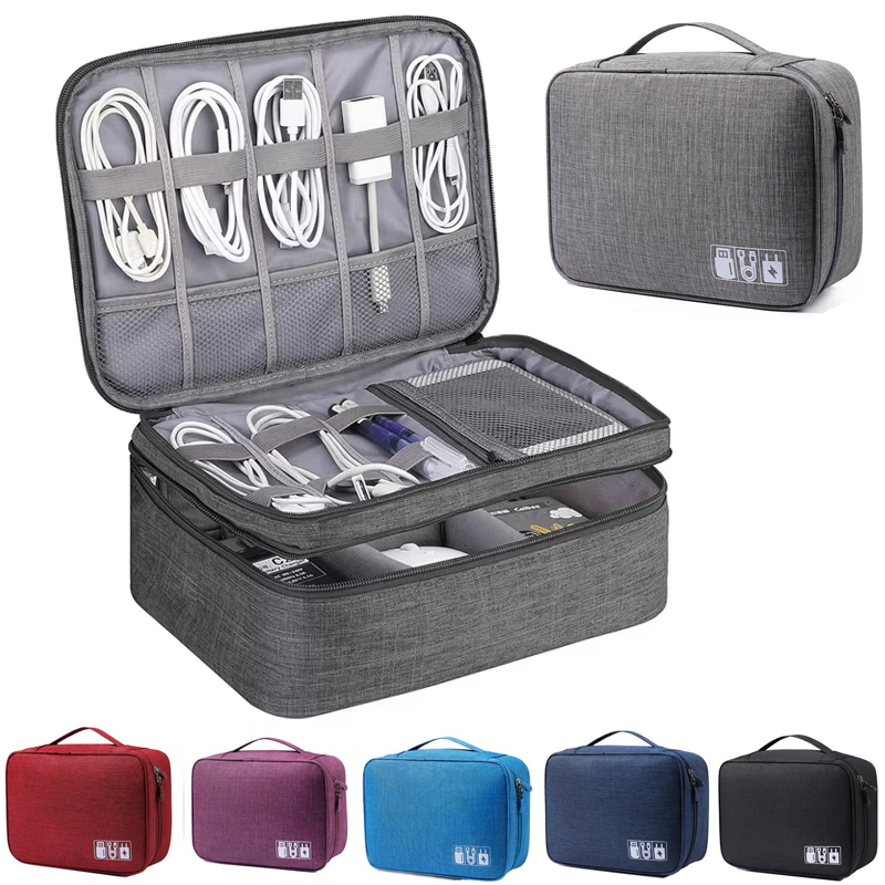 Tech Accessories Case - Sac de rangement de câbles, étanche,